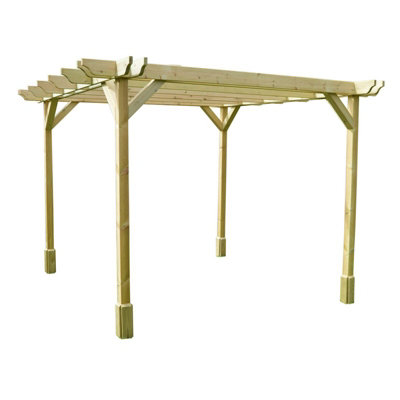 Double Premium Pergola - Wood - L180 x W300 x H270 cm - Light Green ...