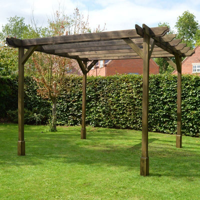Double Premium Pergola - Wood - L240 x W480 x H270 cm - Rustic Brown - 3
