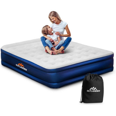 Double Raised Airbed Mattress W/ Built in Pump For Camping Hiking Guest Home
