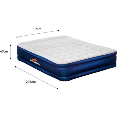Double Raised Airbed Mattress W/ Built in Pump For Camping Hiking Guest Home