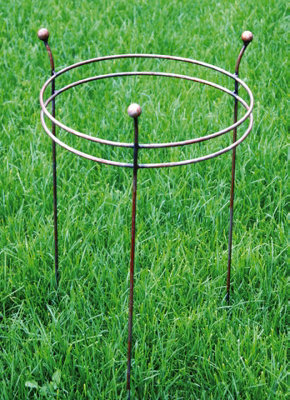 Double Ring Frame (Small) (Pack of 2) - Steel - L33 x W33 x H63.5 cm - Bare Metal/Ready to Rust