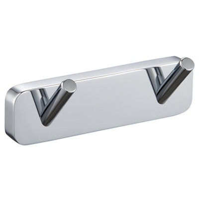 Double Robe Hooks Chrome Towel Wall Mounted Coat Hanger Bathroom kitchen Bedroom