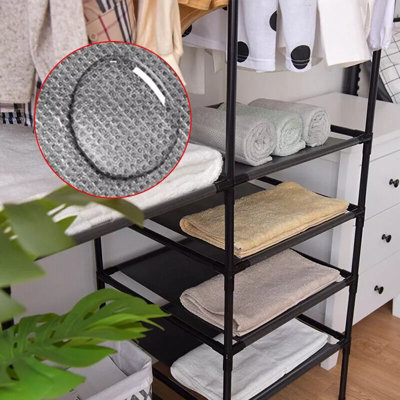 Double Row Clothes Rack Large Floor Hangers, Black