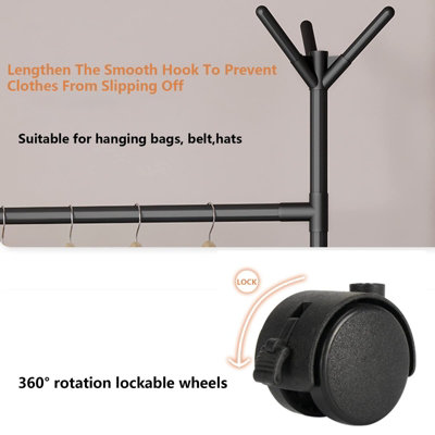 Double Row Mobile Clothes Rack with Wheels