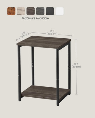 Double Side Set, Industrial Two-Level Tables for Living Areas, Chestnut ...
