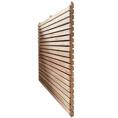 Double Sided Cedar Slatted Panel - Horizontal - 1200mm Wide x 600mm High