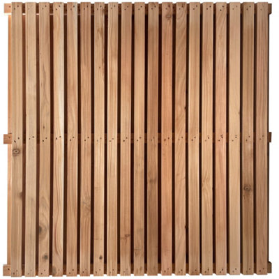 Double Sided Cedar Slatted Panel - Vertical - 1200mm Wide x 1200mm High