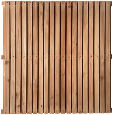 Double Sided Cedar Slatted Panel - Vertical - 2100mm Wide x 2100mm High