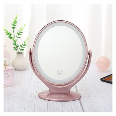 Double Sided Magnifying Mirror Makeup Mirror with LED Lights 360 degree ...