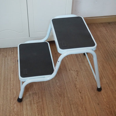 Double Step Caravan Stool Steel Non Slip Mat Door Ladder Van Motorhome Camper