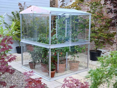 Double Tomato Greenhouse - Aluminium/Glass - L121 x W121 x H149 cm - Without Coating - 4