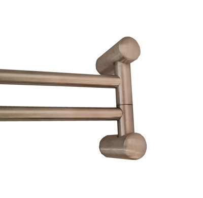 Double Towel Holder Brush Chrome Finish - 4