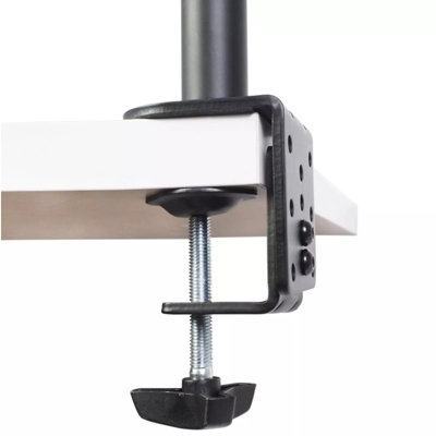 Double Twin Arm Desk Mount TV LCD Monitor Computer Screen Bracket Dual 13"-27" - 4