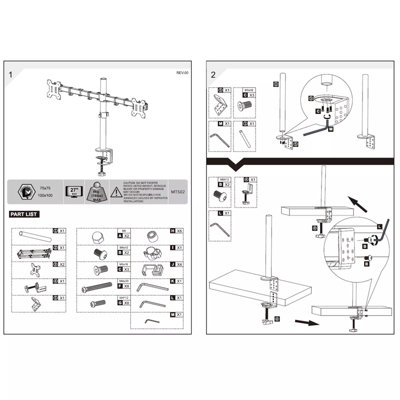 Double Twin Arm Desk Mount TV LCD Monitor Computer Screen Bracket Dual 13"-27" - 7