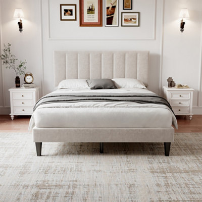 Tufted velvet bed queen discount