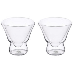 Double Walled Borosilicate Cocktail Glass 230ml Set of 2 Clear