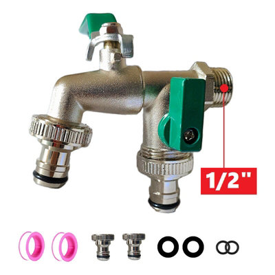 Double zinc alloy tap, 1/2 inch inlet faucet, rust and frost resistant ...