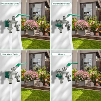 Double zinc alloy tap, 1/2 inch inlet faucet, rust and frost resistant ...