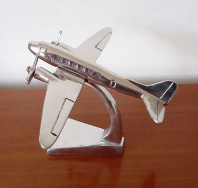 Douglas DC3 Aeroplane Ornament Aluminium Plane Sculpture Gift