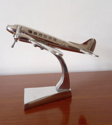 Douglas DC3 Aeroplane Ornament Aluminium Plane Sculpture Gift