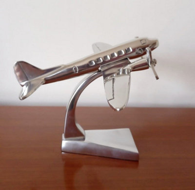 Douglas DC3 Aeroplane Ornament Aluminium Plane Sculpture Gift - 4