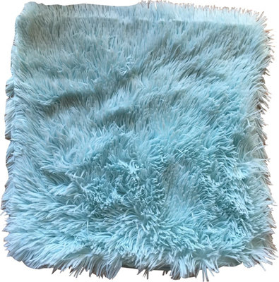 Blue faux outlet fur cushion