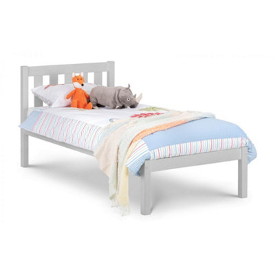 Dove Grey Lacquer Solid Pine Low Foot End Bed - Single 3ft (90cm)