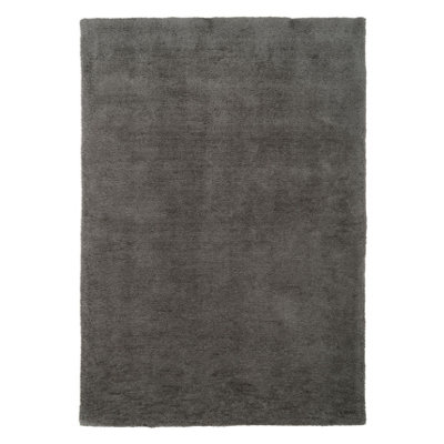 Dove Grey Luxury Plush Soft Pile Living Area Rug 120cm x 170cm