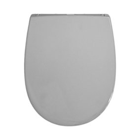 DOVE GREY SLOW CLOSE QUICK RELEASE STANDARD OVAL TOP FIX TOILET SEAT