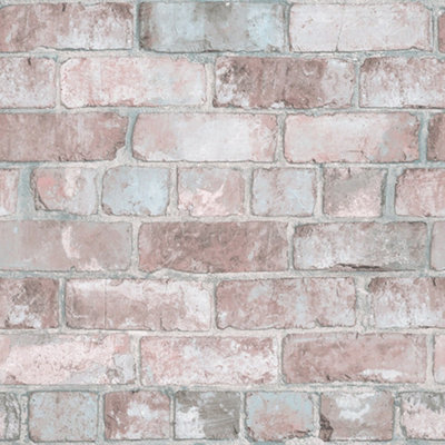 Downtown Brick Wallpaper In Blush