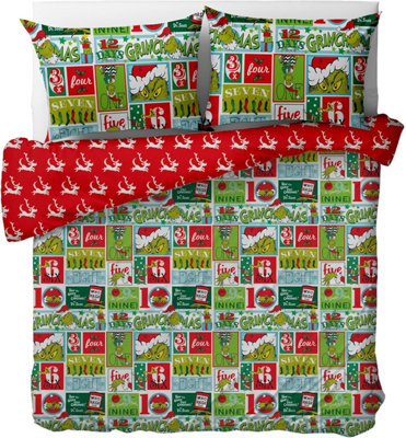 Dr. Seus The Grinch Character Duvet Cover - Double (200cm x 200cm)