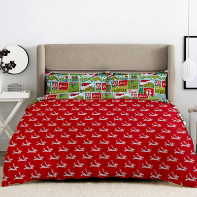 Dr. Seus The Grinch Character Duvet Cover - Double (200cm x 200cm)