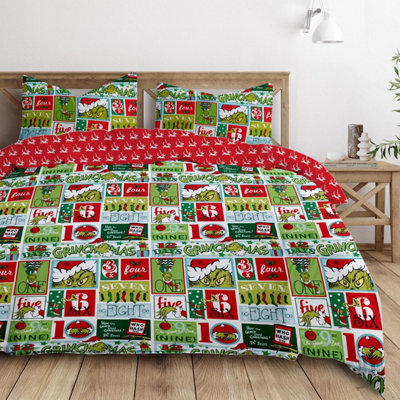 Dr. Seus The Grinch Character Duvet Cover - Double (200cm x 200cm)