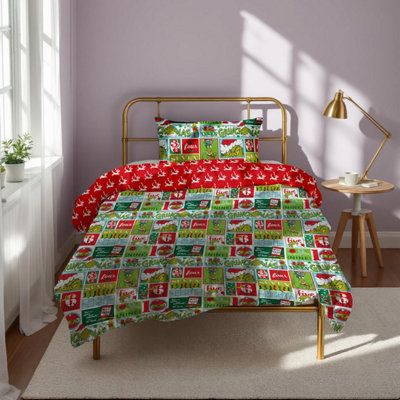 Dr. Seus The Grinch Character Duvet Cover - Single (137cm x 200cm)