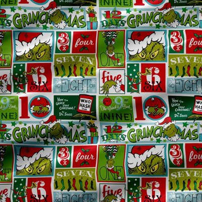 Dr. Seus The Grinch Character Duvet Cover - Single (137cm x 200cm)