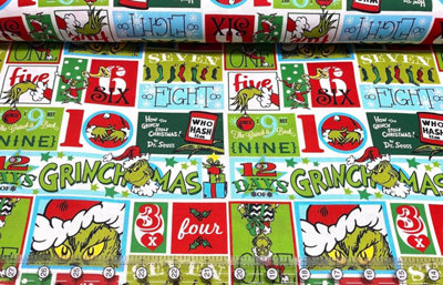 Dr. Seus The Grinch Character Duvet Cover - Single (137cm x 200cm)