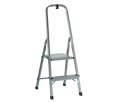 Draak 2 Tread Step Ladder Aluminium With Hook (H) 95.4cm DIY at B&Q