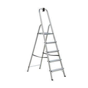 Draak 5 Tread Step Ladder Aluminium With Hook (H) 1.61m