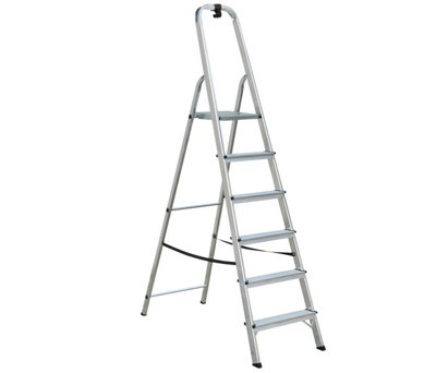 Draak 6 Tread Step Ladder Aluminium With Hook (H) 1.84m