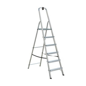 Draak 6 Tread Step Ladder Aluminium With Hook (H) 1.84m