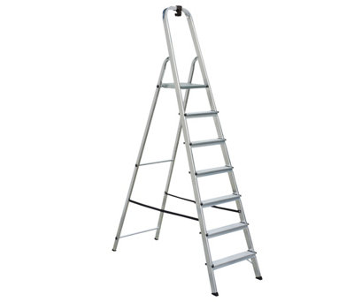 Draak 7 Tread Step Ladder Aluminium With Hook (H) 2.06m | DIY at B&Q