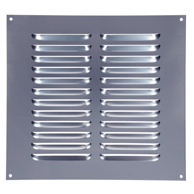 Draak 9x9 Chrome Effect Aluminium Louvre Ventilator (W) 225mm x (H) 225mm