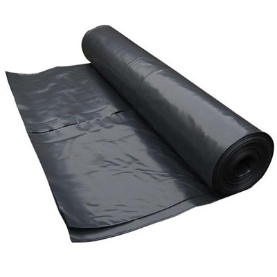 Draak Black 300 Micron 1200 Gauge Heavy Duty Damp Proof Membrane, (L)0.5m (W)4m