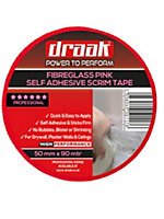 Draak Scrim Tape Pink 50mm Self Adhesive Drywall 90m (L)90m (W)50mm
