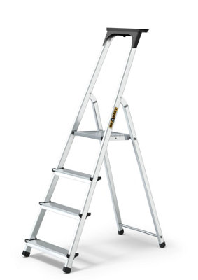 Drabest Aluminium 4-Step Household Ladder 125 Kg + Tool Shelf
