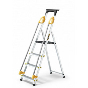 Drabest Aluminium Safety Platform Step Ladders - 4 Tread