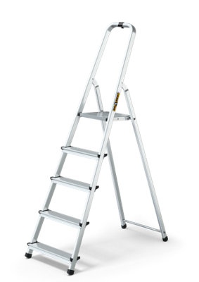 Drabest Aluminum 5-Steps Household Ladder 125 Kg + Hook