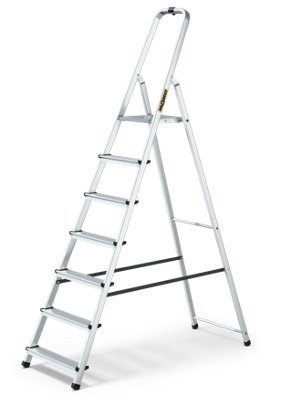 Drabest Aluminum 7-Steps Household Ladder 125 Kg + Hook