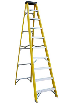 Drabest Fibreglass Swingback 10 Steps Ladder EN131