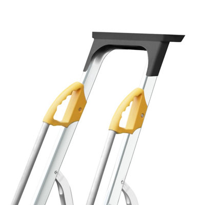 DRABEST Household Ladder with Handrails, 150kg, Aluminum, 8 Steps